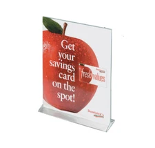 8.5 x 11 Acrylic Sign Holder for Tabletops Top Insert T-style Countertop Clear