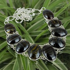Iron Tiger Eye Stone 925 Silver Anniversary Sister Chain Trendy Necklace Jewelry