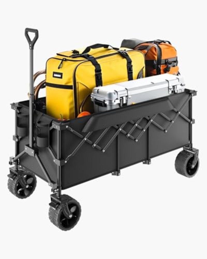 Carrello VEVOR Pieghevole 204kg: Portellone Esteso per Giardino e Camping