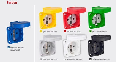 16A Schuko Einbausteckdose Anbau Steckdose Typ F Klappdeckel PCE 105-0 109-0