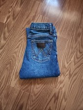 Wrangler Retro Jeans Slim Straight Sz 12 Slim Cowboy Western Ajaxable Waist