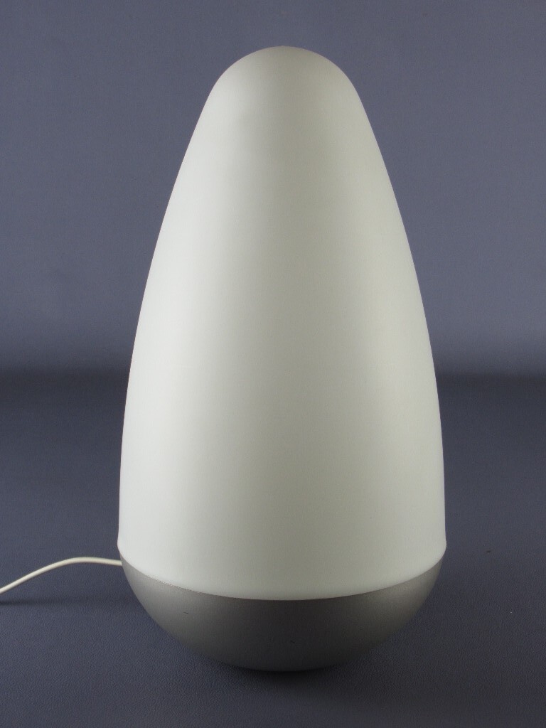 Lámpara de Mesa Diseño Moderno en Metal E Policarbonato Blanco