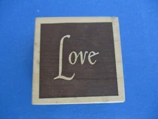 STAMPA ROSA LOVE RUBBER STAMP WOOD MOUNTED 