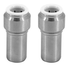 15mm X 10mm Pushfit Chrome Reducing Speedfit Coupler For Radiator Valves Pair TC