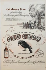 1947 Old Crow Kentucky straight whiskey Vintage Ad Col James Crow