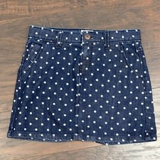 Oshkosh Bgosh Girls Polka Dot Jean Skirt Size 10