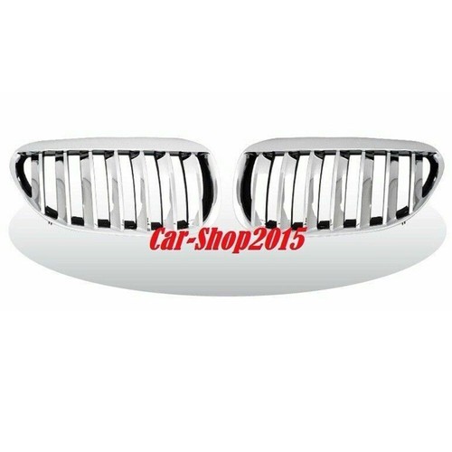 2004-2010 Chrome + Black Front Grille Grill For BMW E63 / E64 2DR 630i 645i 650i - Picture 4 of 4