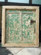 Alt Vintage Selten Handgefertigt Alt Einzigartig Farbe Solid Holz Fenster Tür