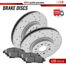 Front Brake Rotors and Ceramic Brake Pads Kit for 2017 - 2020 Cadillac XT5 XT6