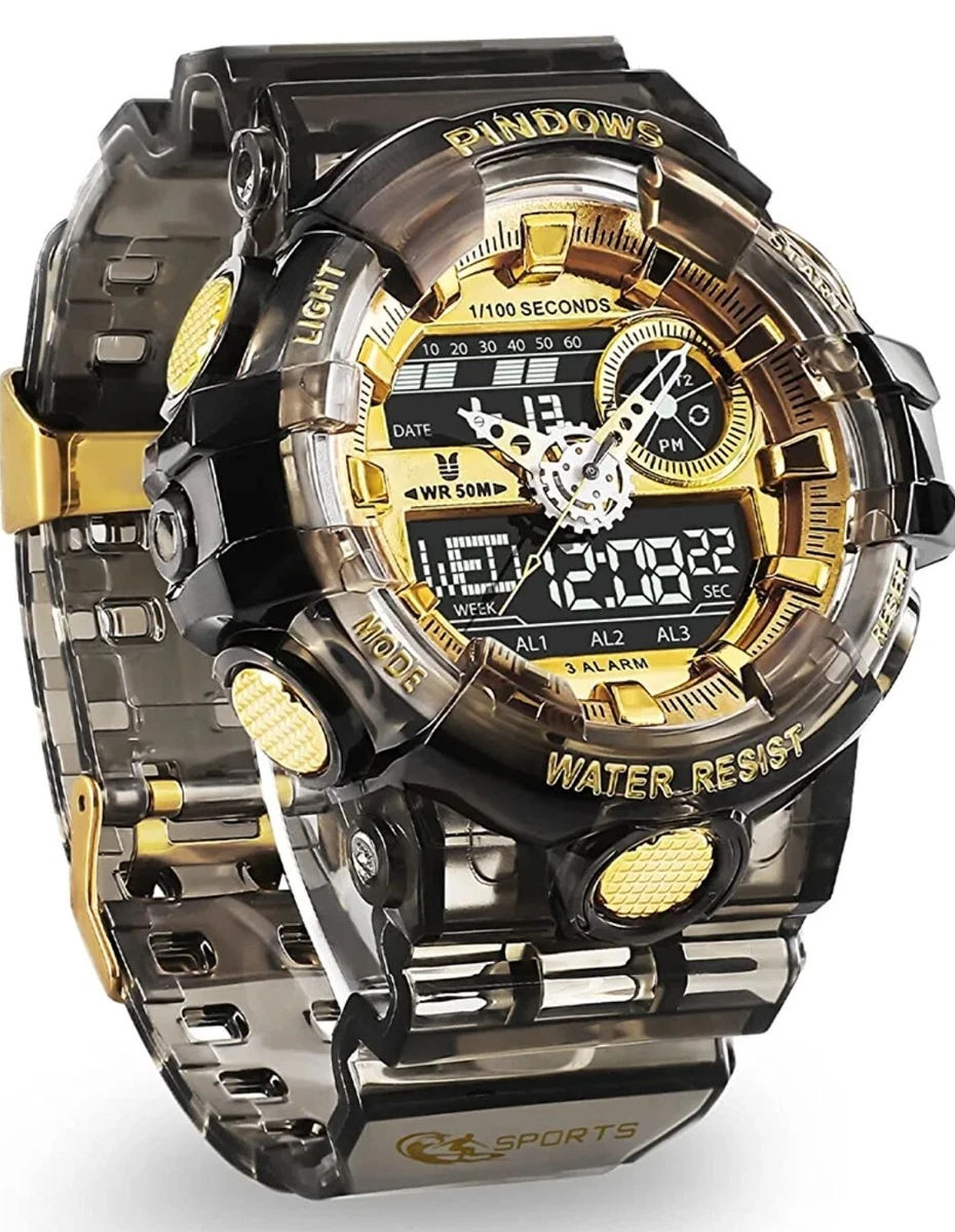 Mens big face gold hotsell watches