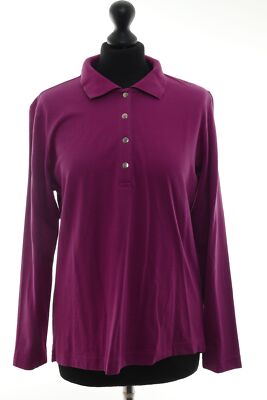 Klepper Damen Langarmshirt Longsleeve 40 lila magenta Druckknopf mit Baumwolle