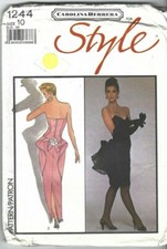 Style Sewing Pattern 1244, Vintage Carolina Herrera Dress, Size 10  