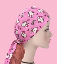 Hello Kitty Surgical Cap, Hello Kitty Scrub Cap, Hello Kitty Chemo Hat,