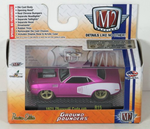 M2 Machines R15 Ground Pounders 1971 Plymouth 71 Cuda 440 Diecast Car 16-02 1:64 - Bild 3 von 6