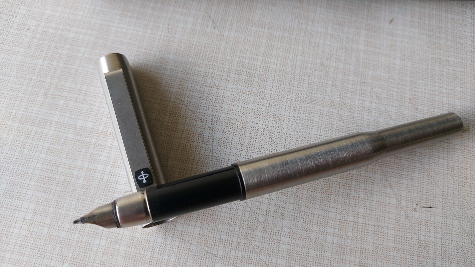 VTG Black Label Parker 25 Stainless Steel Fountain Pen & Ballpoint Set ...