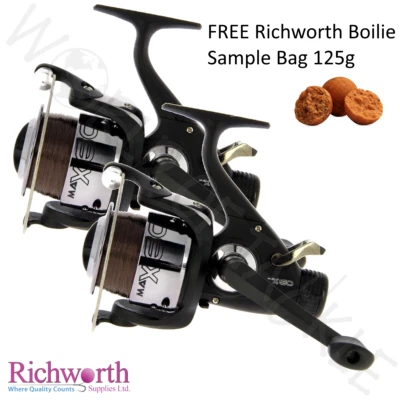 Karpfenangelrollen x2 NGT MAX60 Köderläufer Freibad und KOSTENLOSE BOILIES