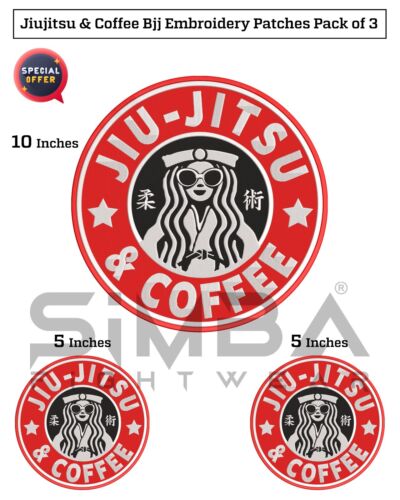 3 Pcs Jiujitsu BJJ Embroidery Patches BJJ Gi Patches Grapplers BJJ Club Patches - Picture 1 of 8