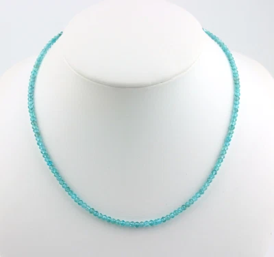 Apatita Cadena de Piedra Preciosa 925 Collar Plata Joya Paraibafarbe Mujer 45 CM - Imagen 1 de 3
