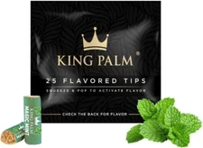 King Palm | Flavored Filter Tips | 7mm | Mint Terpene | 25 Pack | Rolling Tips