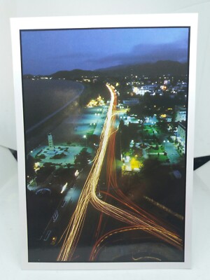 Tran Phu Straße Nha Trang bei Nacht Vietnam Vintage vietnamesische Postkarte