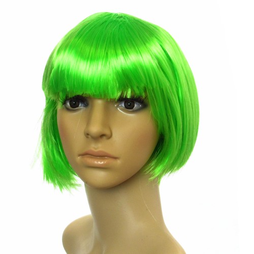St Patricks Irish Day Green Bobbed Wig Fancy Dress Celtic Irish Costume