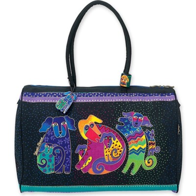 Bolsa de Viaje Laurel Burch LB 2072 Dog & Doggie. Negro y Multicolor 
