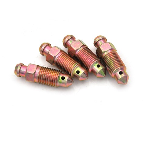 4pcs M10 x 1.0mm Motorcycle Bike Brake Caliper Steel Bleed Screw Nipple