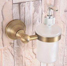 Antique Brass Wall Mounted Bathroom Accessory Soap Pump Liquid Dispenser