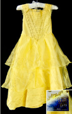 Disney Belle Princess Gown Child M 7-8 Yellow Glittery Gold Accent Dress-up Play