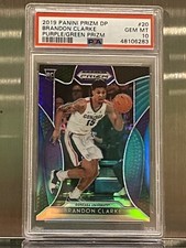 PSA 10 2019 Panini Prizm DP Rookie BRANDON CLARKE Purple/Green 71/199 GONZAGA P3