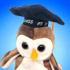 Ty Beanie Baby Wise the Owl with Graduation Cap Class of '98 1998 Grad with Tags