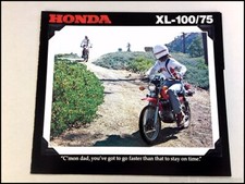 1978 Honda XL-100 XL100 XL-75 XL75 Motorcycle Bike Vintage Sales Brochure Folder