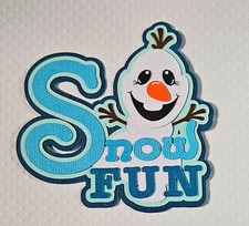 Olaf Snow Fun Teal Title. Scrapbook, Card Making Paper Piecing