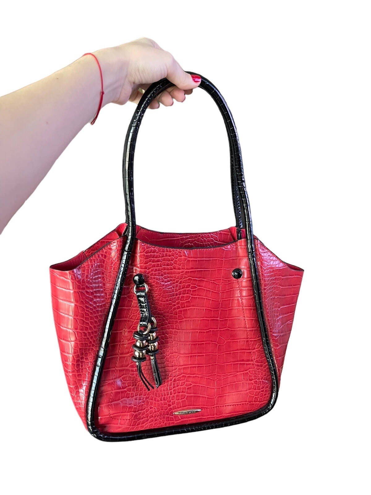 AMERI MODE Red/Black Tote Bag - image 3