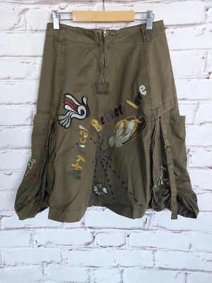 Desigual Damen Rock A-Linie Gr.34 Stickerei Bundweite 35cm Baumwolle  - Bild 1 von 4