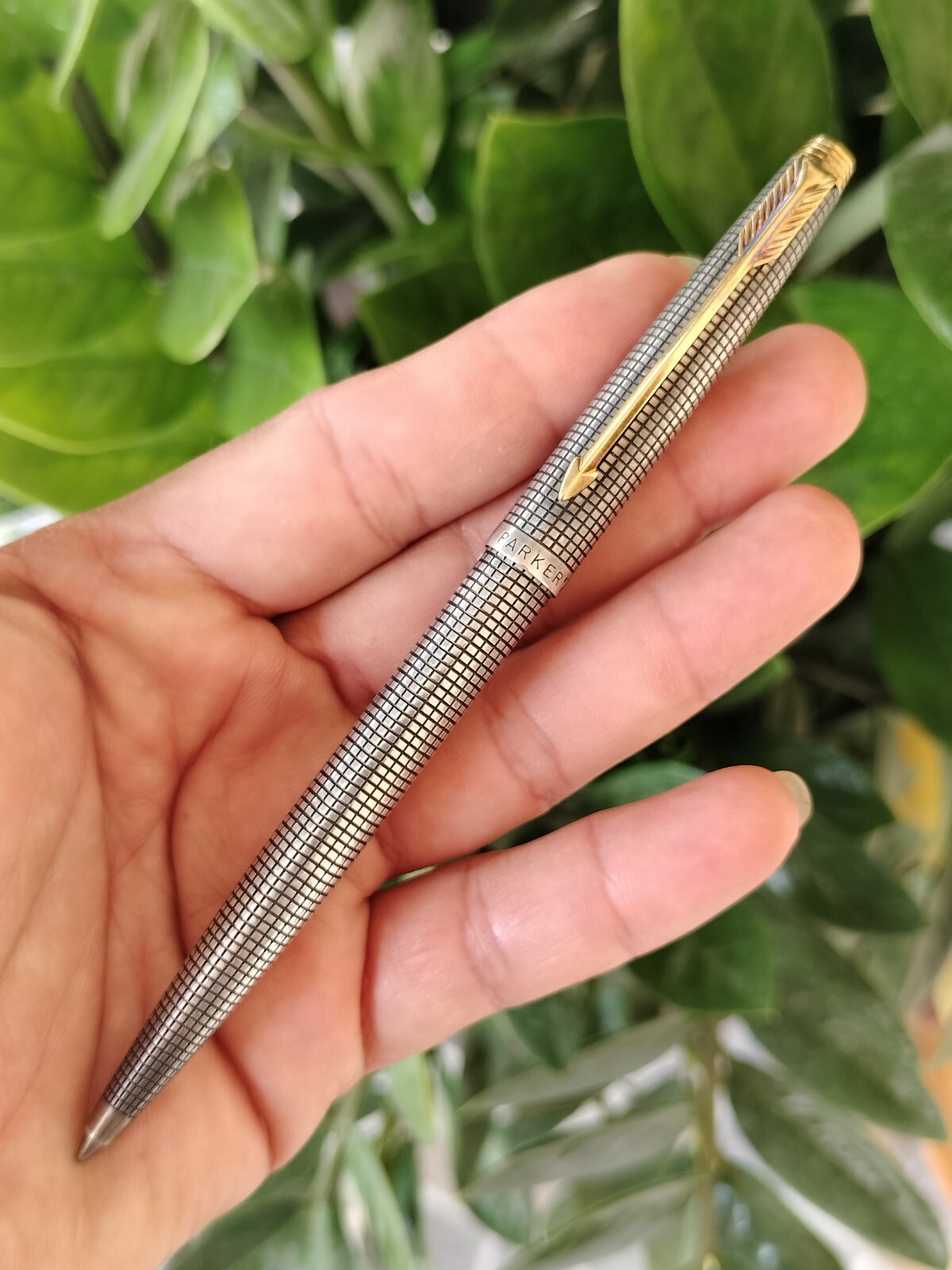 Rare Vintage PARKER 75 USA Cisele Sterling Silver Ballpoint Pen Gold ...