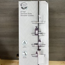 Zenna Home Tension Pole Shower Caddy 4 Basket Shelves Bronze New