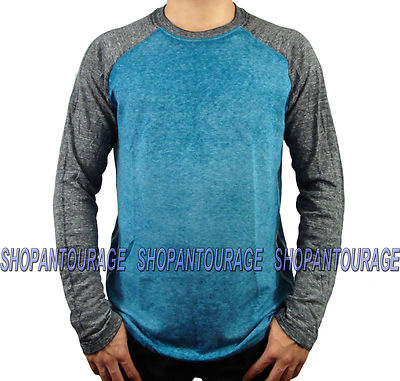 Affliction Standard Release A10532 Long Sleeve Blue/Black Raglan T-shirt for Men