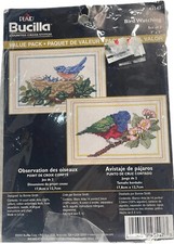 NEW Birds Cross Stitch Kit Bucilla Set Of Two Bonnie Smith 43547 Pretty Gift