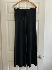 Long Lounge Pant, Black, Size Medium, Wide Leg, Sweatpant