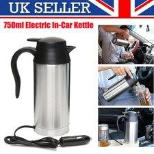 750ML 12V Stainless Steel Electric In-car Kettle Travel Heating Water Bottle UK