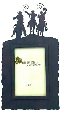 Frame Outline Rodeo Gift Rustic Decor Cowboy Roundup Themed Picture Frame 4x6 Rodeo Horse ...