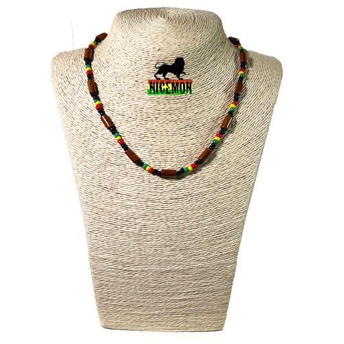 Rasta Reggae Choker Roots Africa Selassie Rasta Hawaii Jamaica Necklace 18" - Picture 11 of 14