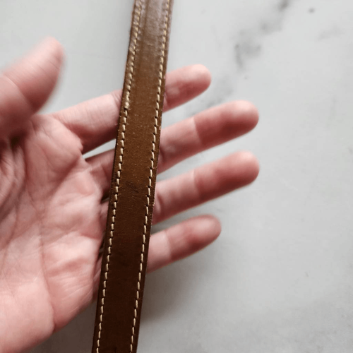 Levi's Strauss kids youth unisex brown leather belt bronze hardware thin 29" - Picture 7 of 8