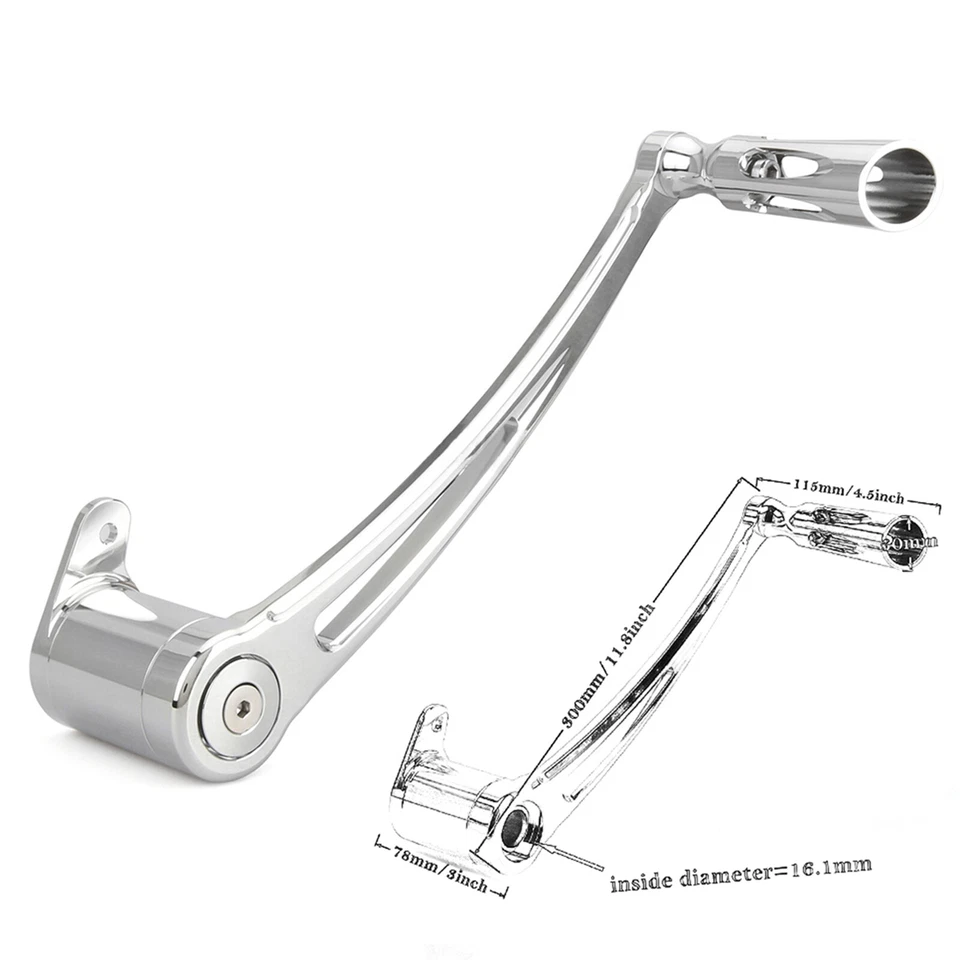 Brazo de freno cromado CNC talón puntera palanca de cambio clavija para Harley Softail Fat Boy 00-17 Foto 3 de 4