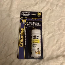 AquaChek Yellow 4-in 1 Swimming Pool and Spa Chlorine Test Strips 50ct 511244A