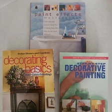 3 Book Lot Decorative Painting + Paint Effect + Decorating Basics  Paper VG