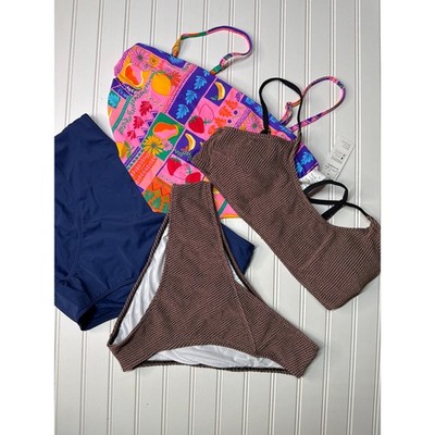 NWT Cupshe Two Piece Swimsuit Bikini Rib Scoop Neck Top & Hipster BUNDLE Sz XL