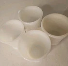 4 Vintage Fire King Anchor Hocking Coffee Mugs White Milk Glass D Handle
