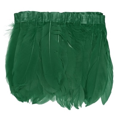 Goose Feathers Trim Fringe, 2 Yards 6-8'' Fluffy Feather [Dark Green]